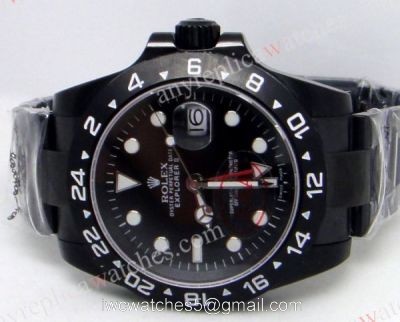 Solid Black Case Replica Rolex Explorer II Men Watch watches