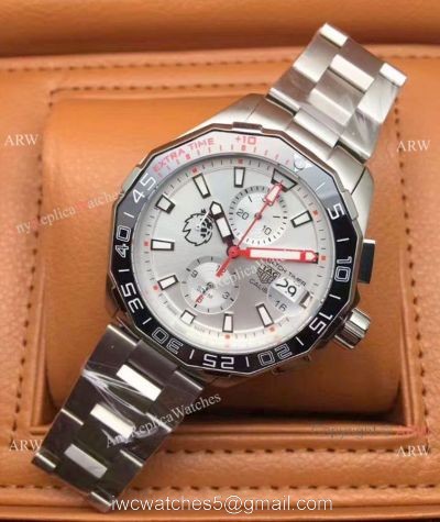 Copy Tag Heuer Match Timer Silver Dial Chronograph Quartz Movement Watch watches
