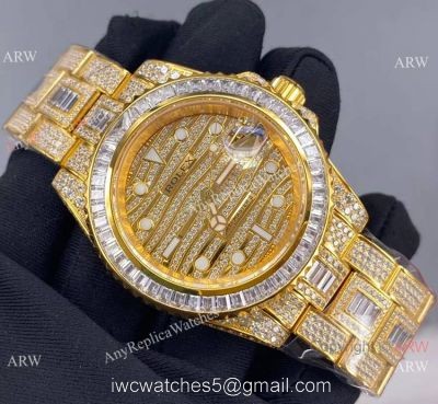 Swiss Quality Rolex GMT-Master II 116769 Ice Watch Replica Yellow Gold watches