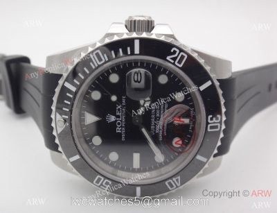 Rolex Submariner Black Ceramic / Black Rubber Strap Watch watches
