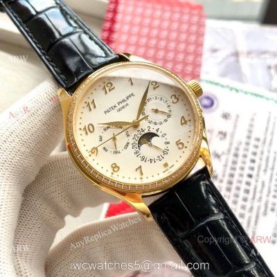 Super Clone Patek Philippe Moonphase Gold Diamond Watch 40MM watches