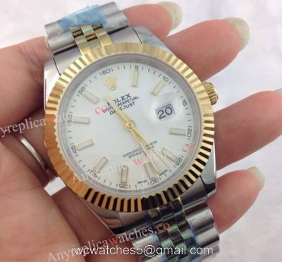 Two Tone Rolex Jubilee Band Datejust II Mens Watch White Face watches