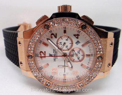 HUBLOT GENEVE BIG BANG GOLD CASE DIAMONDS watches