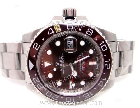 Replica Rolex GMT-MASTER II Watch Brown Dial Ceramic Bezel watches