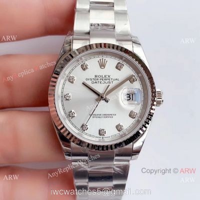 (EW)Rolex EW Factory Datejust 36mm Watch Stainless Steel Silver Diamond Dial watches