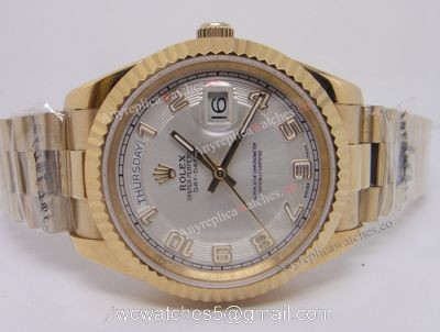 Yellow Gold White Arabic Face Day-Date II Watch 41mm Rolex President Replica watches