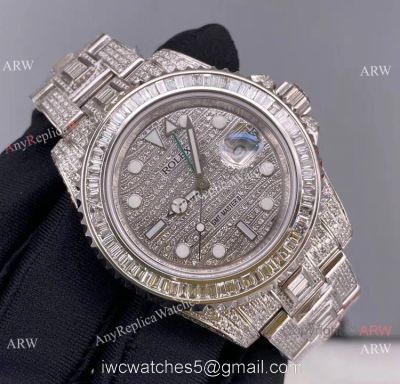 Replica Rolex GMT-Master II 116769 Ice Watch Stainless Steel Diamond Dial watches