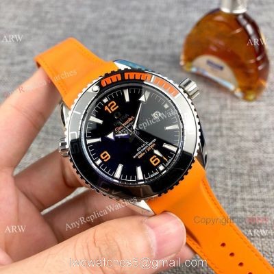 Fake Omega Seamaster Planet Ocean 600m Orange Rubber Strap Watches 42mm watches