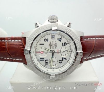 Replica Breitling Super Avenger II White Dial Brown Leather Band Watch watches