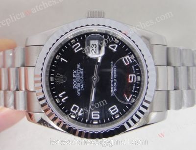 Rolex President SS Datejust Black Arabic 36mm Men watch Low Price watches