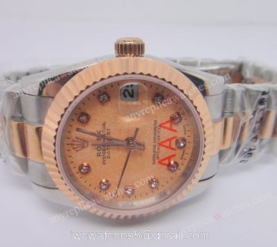 Rolex Datejust 2-Tone Rolex Couple Watches Rose Gold Face 36mm watches