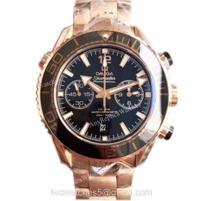 (OM)New Copy Swiss Omega Seamaster 9901 Watch Rose Gold Black Face watches