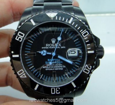 High Quality Rolex Bamford Submariner Replica Watch / Black Watch Case / Blue Markers watches