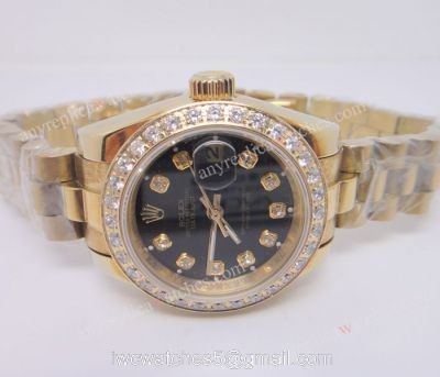 Rolex Datejust Gold President Diamond Bezel Ladies Watch watches