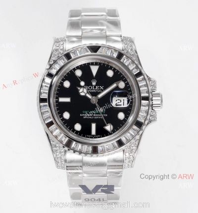 Swiss 1:1 Copy Rolex GMT-Master 2 Black Sapphire Watch VR Factory MAX Version Swiss 3186 Movement watches