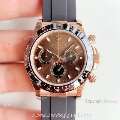 JH Factory Rolex Daytona Rubber Band 4130 Rose Gold Watch Rolex Oysterflex Replica watches