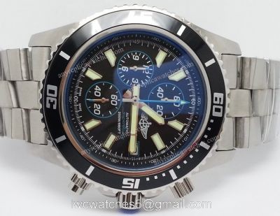 New Modle Breitling Superocean Chronograph SS Black Men Watch watches