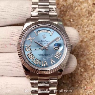 High Quality Rolex Day Date Ice Blue Replica 40MM Watch MingZhu Movement watches