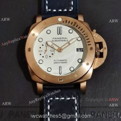 Clone Panerai Submersible Bianco 42mm Watch Rose Gold Pam01223 watches