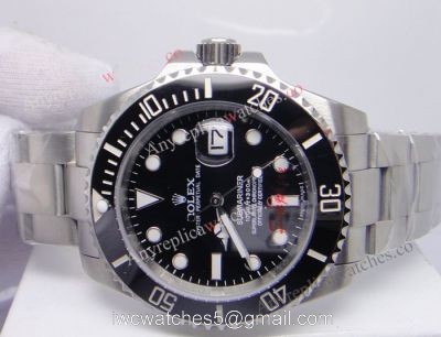 Replica Rolex Submariner Watch SS Black Dial Ceramic Bezel Mens Watch watches