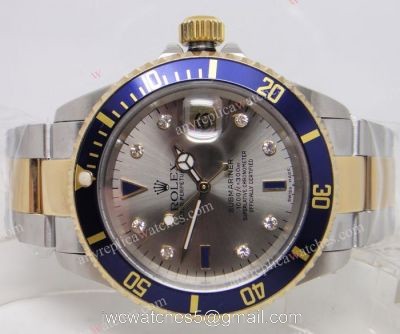 Swiss Eta 2836 /Rolex Submariner 2-Tone Blue Bezel Mens Watch -Classic Model watches