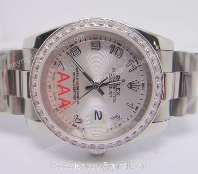 Rolex Datejust SS Silver Arabic / Replica Rolex Presidential Diamond Watch 36mm watches