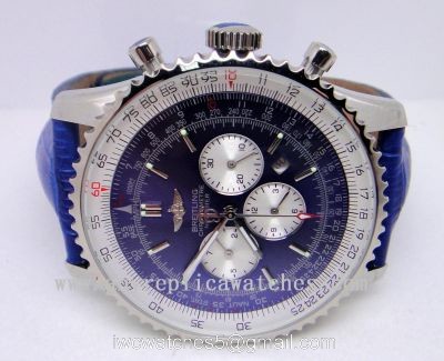 Breitling Navitimer Blue Dial / Blue Leather Men Watch watches