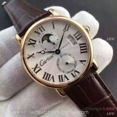Copy Swiss Cartier Louis Moon Phase Watch Rose Gold watches