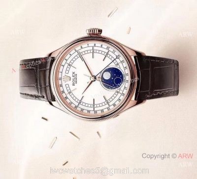 New Upgraded Rolex Cellini Moonphase Replica For Sale Rose Gold White Dial Watches watches