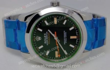 Replica Rolex Milgauss Watch SS w/ Green Crystal Men Watch 40MM watches