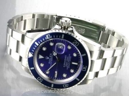 Classic Model Replica Rolex Submariner Blue Face Blue Bezel Stainless Steel Watch watches
