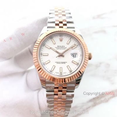 (EW) Replica Rolex Datejust 2 41mm White Dial Fluted Bezel Watch ETA3255 watches