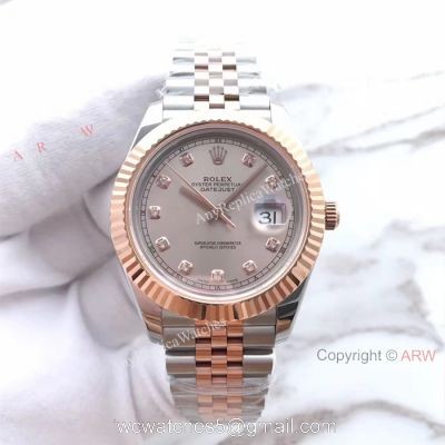 (EW) Replica Rolex Datejust 2 Diamond Rolex Replica Watch 2-T Rose Gold Gray Face watches