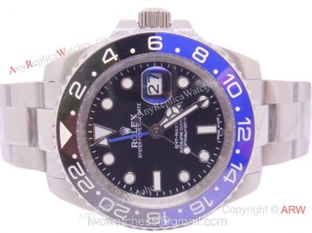 Replica Rolex Batman GMT-Master II SS Blue &038; Black Ceramic Bezel Watch 40mm watches