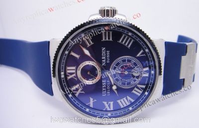 Ulysse Nardin Marine Blue Seal SS Blue Rubber Replica Watch watches