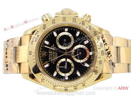 Yellow Gold Rolex Daytona Black Face Watch Buy Replica Watches watches
