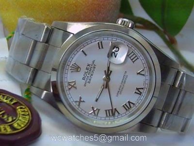 Rolex Datejust Stainless Steel Oyster Band Silver Roman Face Replica Watch watches