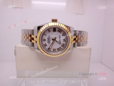 Best Rolex 16233 Fake Datejust Watch 2-Tone White Roman 31mm watches