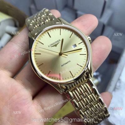 Swiss Replica Longines 39mm Watch All Gold Sapphire crystal watches