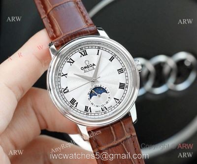 Best Copy Omega De Ville SS White Moonphase Dial 40MM Watch watches