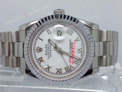 Rolex Datejust Copy Watch SS President White Roman Men Watch watches