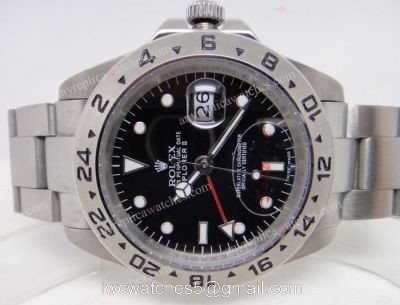 Rolex 116570 Explorer II GMT Stainless Steel Black Dial 40mm Watch watches
