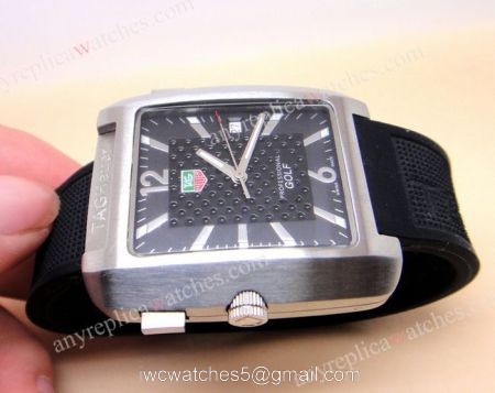 High Quality Tag Heuer Golf Watch Replica SS Black Rubber Strap watches