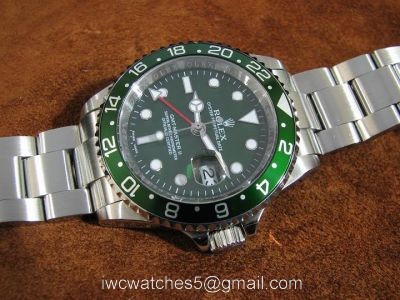 Rolex GMT-Master II Stainless Steel Green Face Green Bezel Mens Watch watches