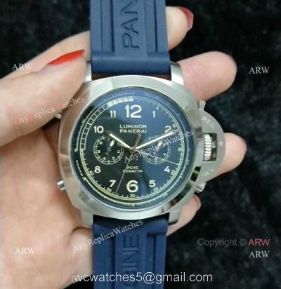 Panerai Luminor PCYC Chrono SS Blue Face Watch Replica watches