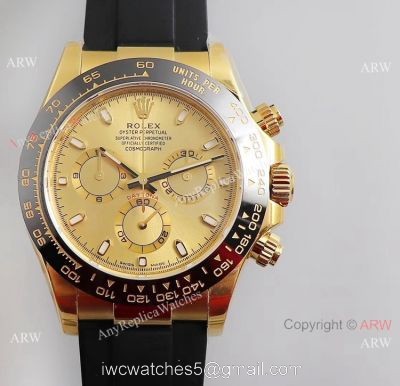 Noob Factory V3 Rolex Daytona Gold Dial Oysterflex Strap Replica Watch watches