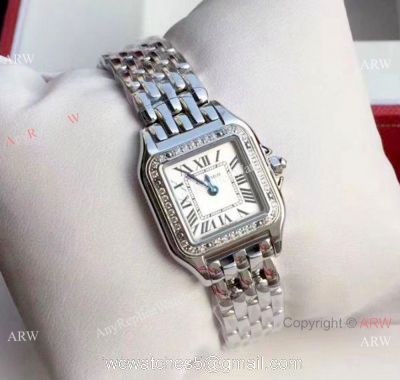Fake Panthere De Cartier SS Diamond Watch Ladies 22mm watches