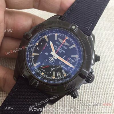Copy Breitling Chronomat B01 Black Case Leather Strap 46mm Watch watches
