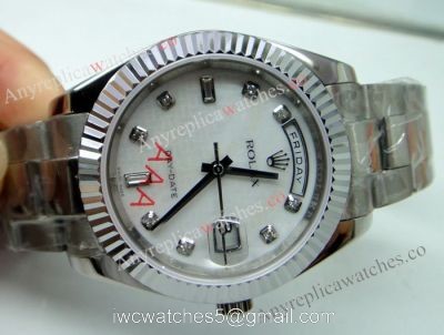 Replica Rolex Day Date II Watch 41mm SS White MOP watches