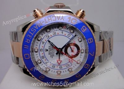 Rolex Yacht-Master II Replica: 2-Tone Rose Gold Blue Ceramic Bezel 44mm watches